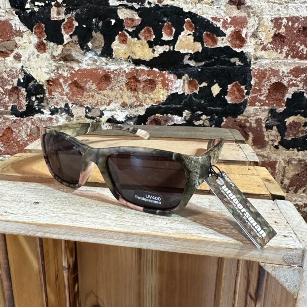 Outdoorsman Camouflage Eyewear UV400 Sport Sunglasses Mens Camo Amber Lens NEW